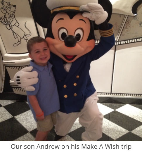 Image of Andrew on his Make a Wish trip